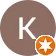 The letter k is in a brown circle with an orange star.