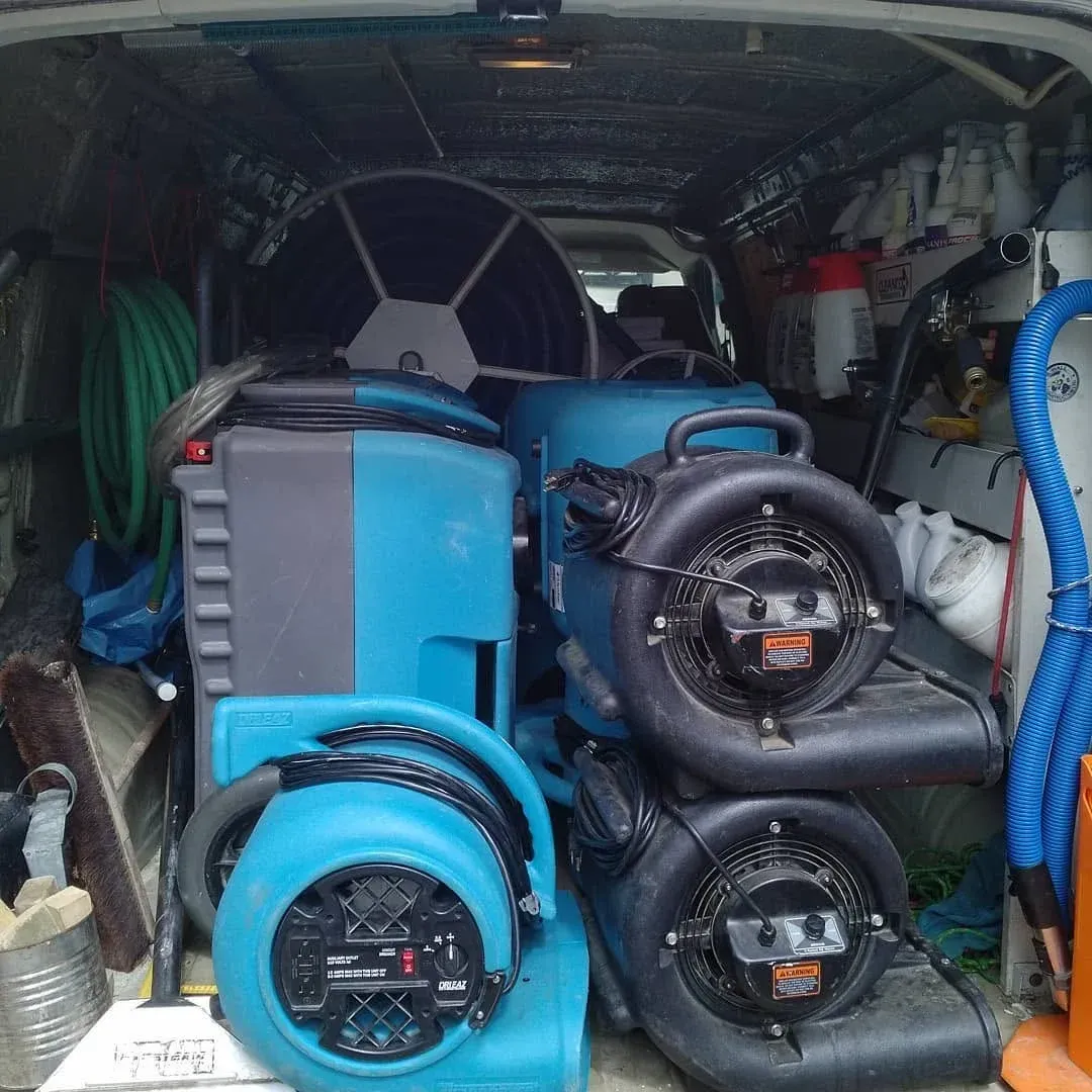 Professional water extraction and structural drying equipment for water damage restoration in Saskatoon